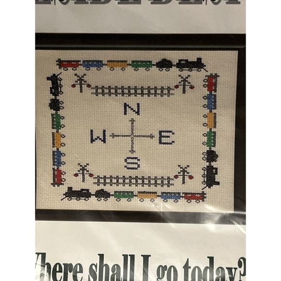 Lakeside Designs COMPASS POINT  Cross Stitch Trains NEW - Picture 2 of 4